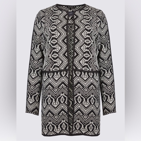 Marks & Spencer Jackets & Blazers - Marks & Spencer Geometric Black and White Blazer (small)